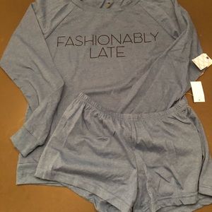Fashionably late!  Lounge set medium new with tags